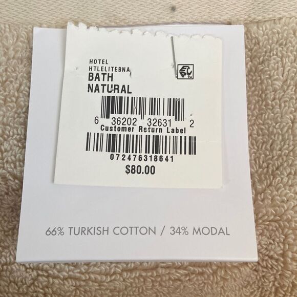 - Hotel Collection Finest Elegance 30” X 56”Bath Towel, Color: Natural - Picture 3 of 3